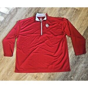 Fanatics Oklahoma Sooners OU 1/4 Zip Pullover Men's 4XLT Crimson Cream NCAA